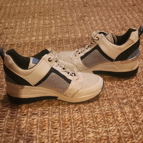 Michael Kors Black and Cream Sneakers with Chunky Design - Picture 1 of 6